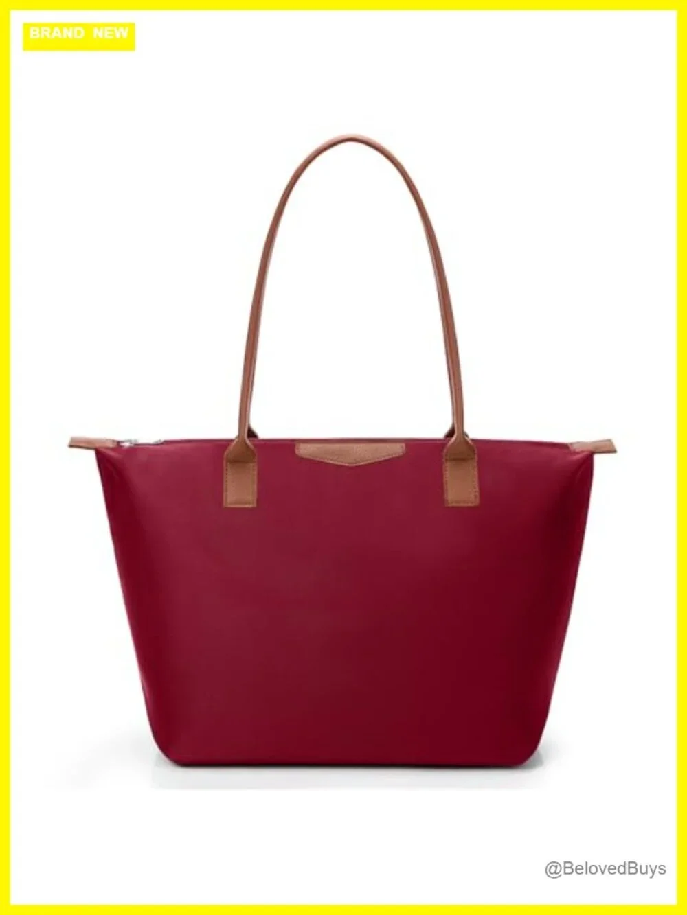 Large Capacity Nylon Tote Bag with Leather Handles, Hobo Shoulder Purse,